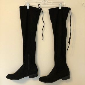 Black thigh high boots